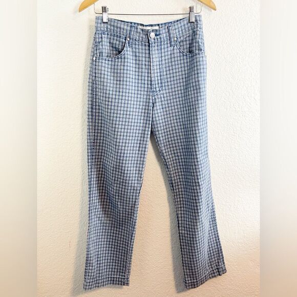 Reformation Valley Plaid Roper Straight Leg Jeans - 26 - Picture 3 of 11